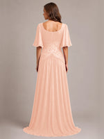 Cowl Neck Mother of the Bride Dress with Applique 