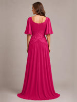Cowl Neck Mother of the Bride Dress with Applique 