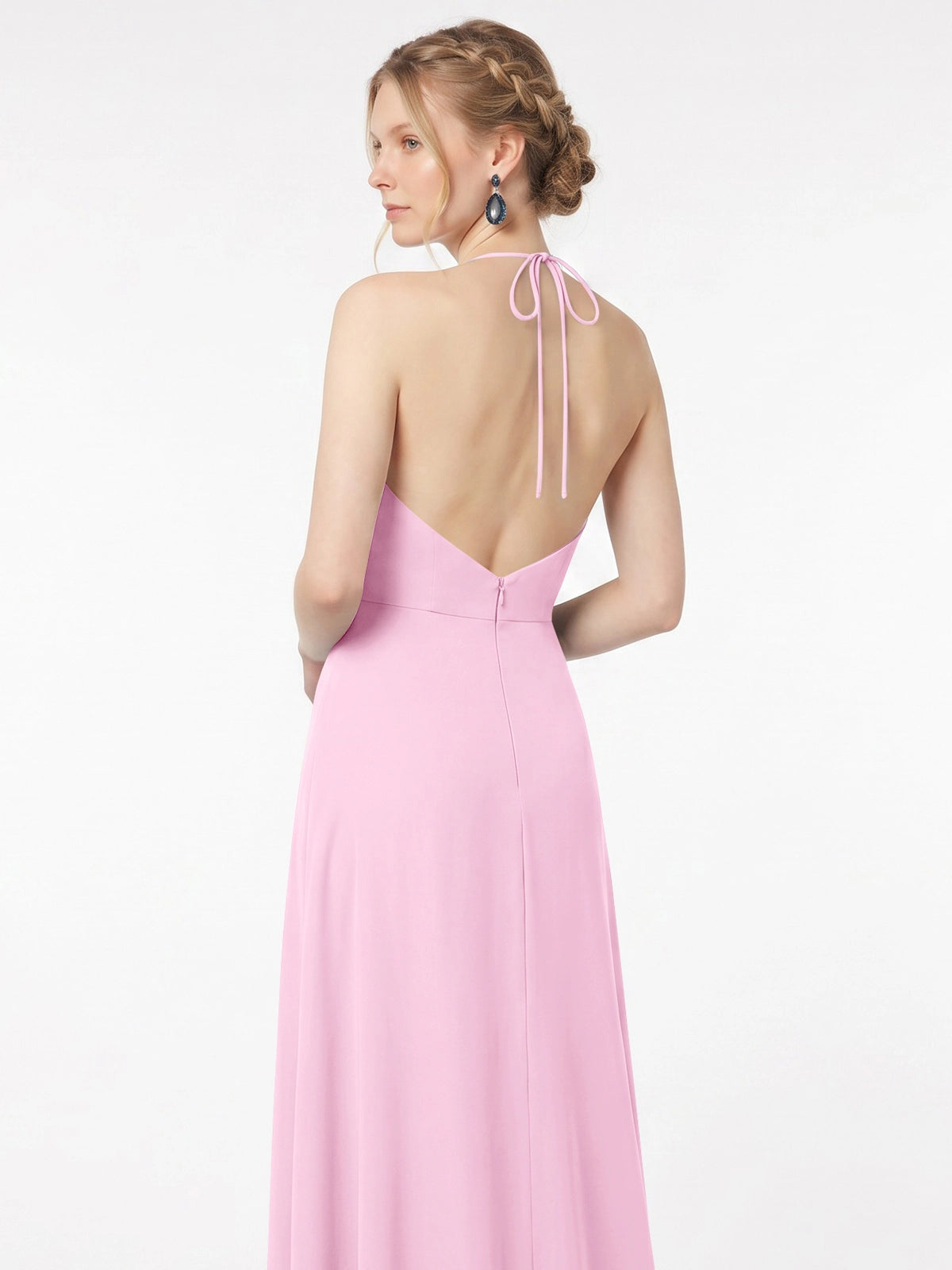 Chiffon Bridesmaid Dress with Halter 