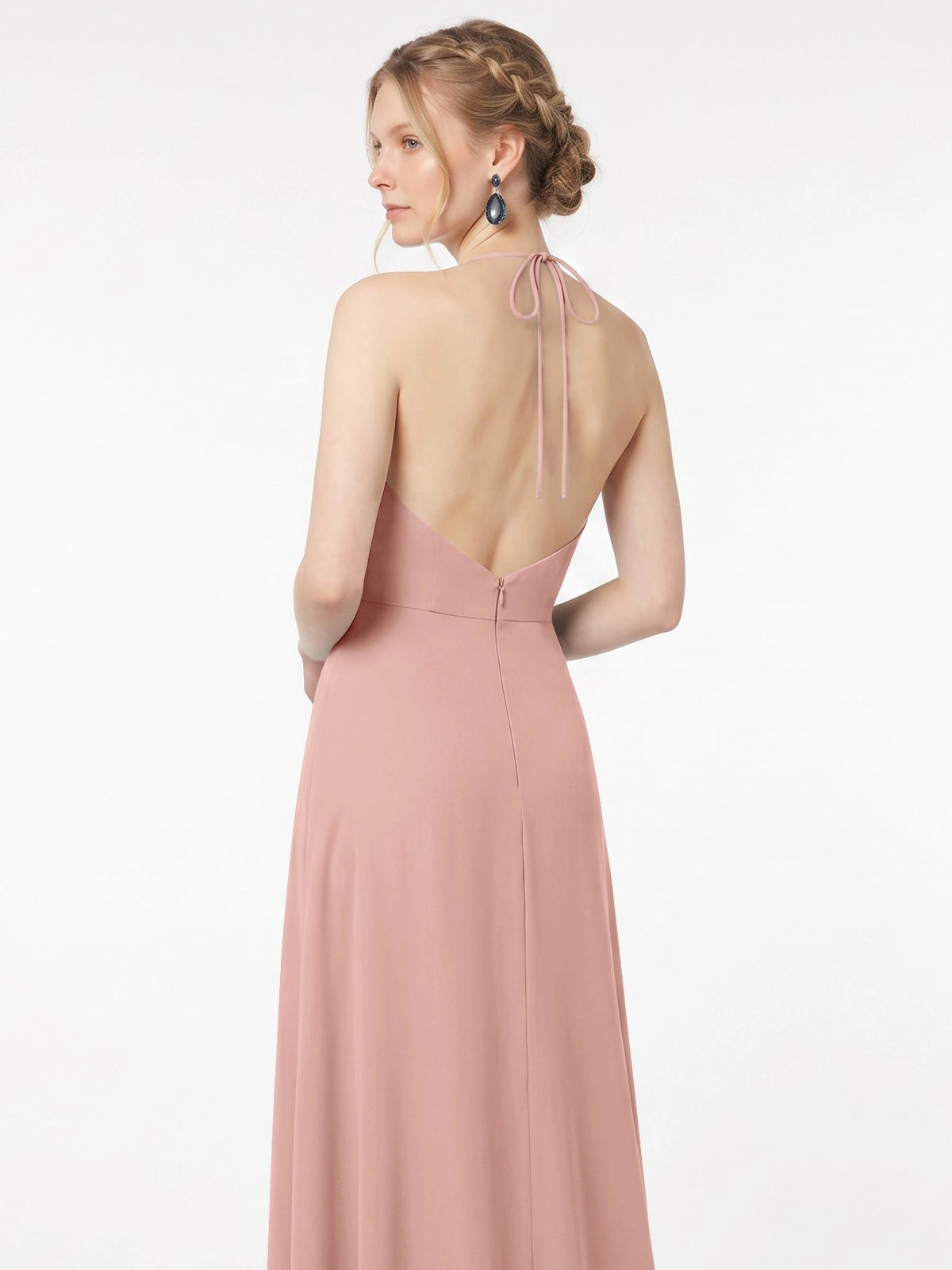 Chiffon Bridesmaid Dress with Halter 