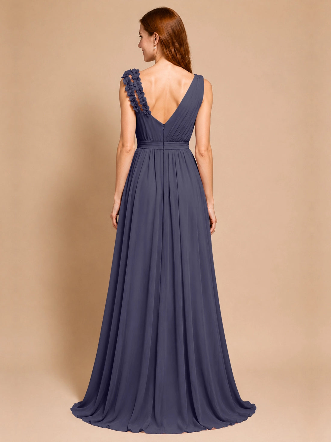 Chiffon Prom Dress with Appliques