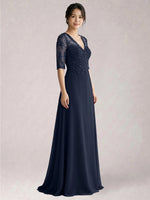 Lace Mother of the Bride Dress with Half Sleeves