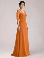 Lace Mother of the Bride Dress with Half Sleeves