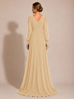 Chiffon Mother of the Bride Dress with Long Sleeves 