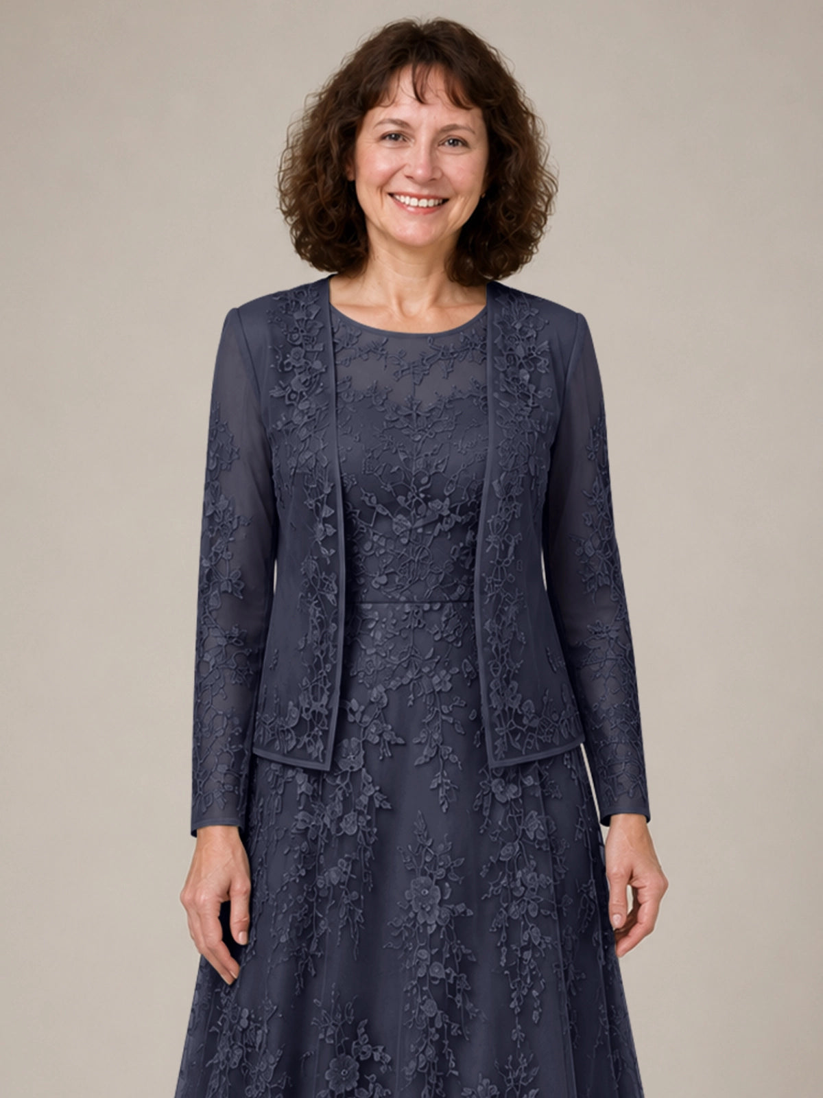 A-line Mother of the Bride Dress with Lace 