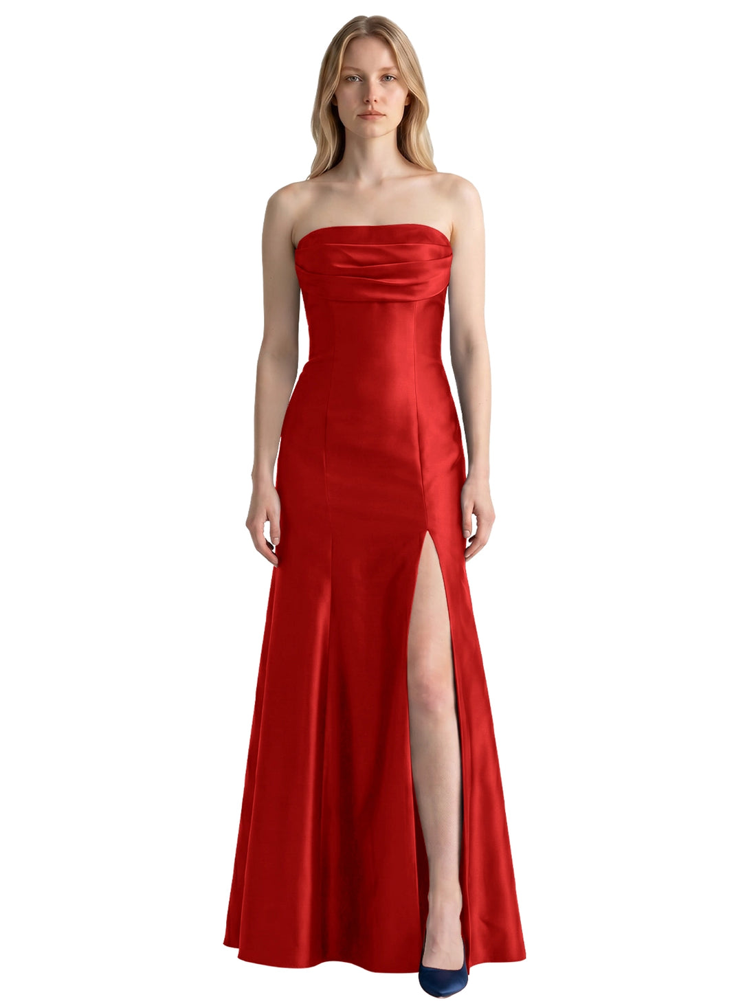 Strapless Ruched Bodice Prom Dress 