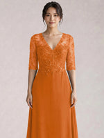 Lace Mother of the Bride Dress with Half Sleeves