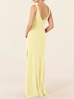 Chiffon Bridesmaid Dress with Slit 