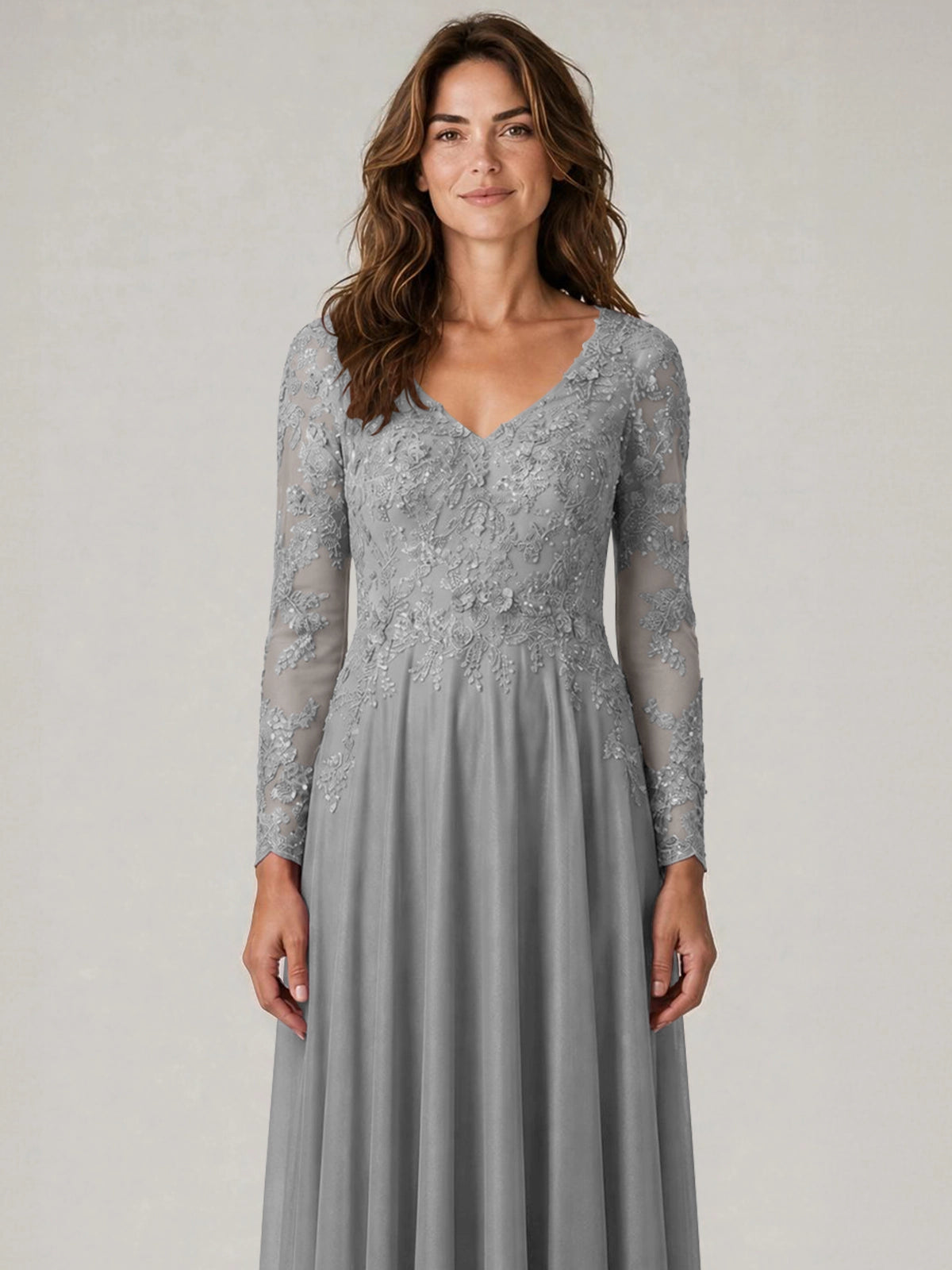 A-line Mother of the Bride Dress with Appliques