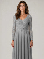 A-line Mother of the Bride Dress with Appliques