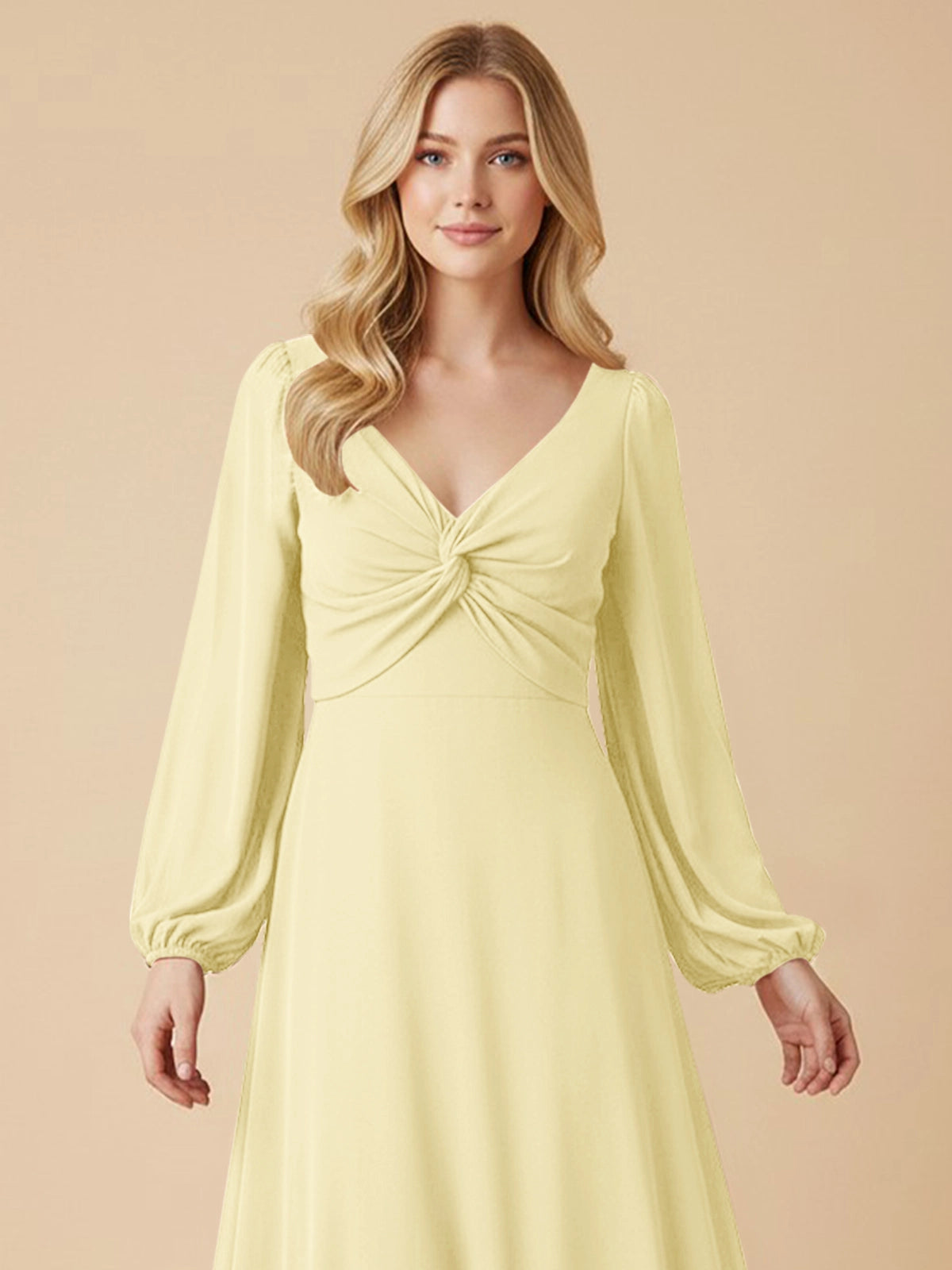 A-line Bridesmaid Dress with Long Sleeves 