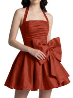 Halter Oversized Bow Mini Dress 