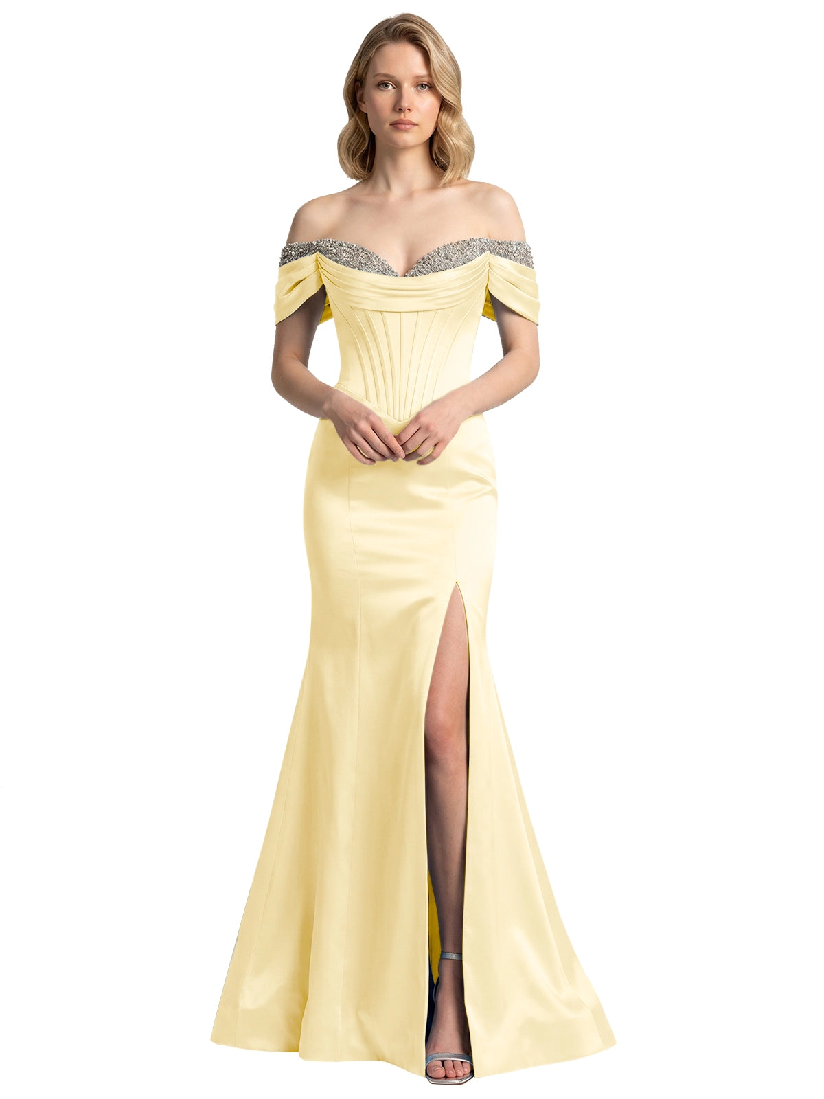 Corset Beaded Trumpet Prom Dress 