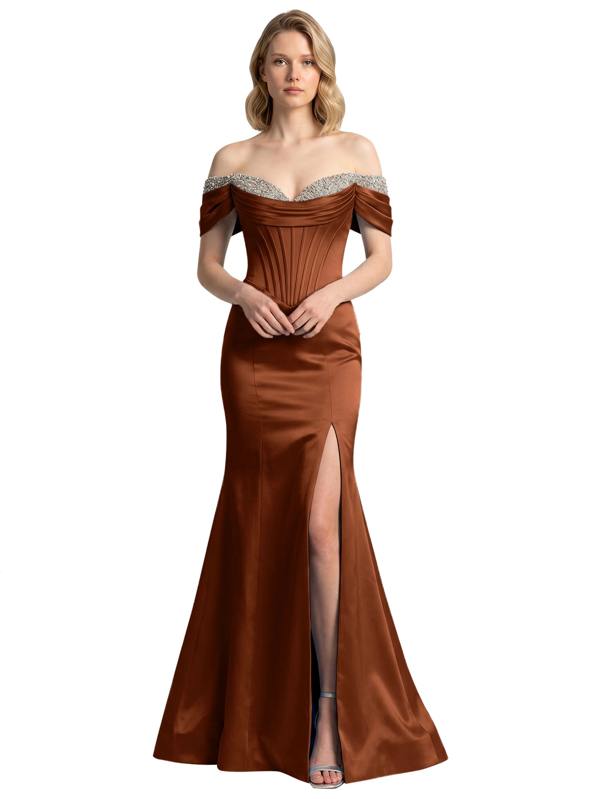 Corset Beaded Trumpet Prom Dress 