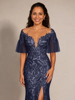 Mermaid Mother of the Bride Dress with V-neck 