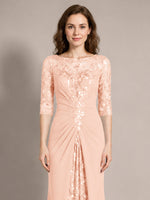 Lace Mother of the Bride Dress with Applique 