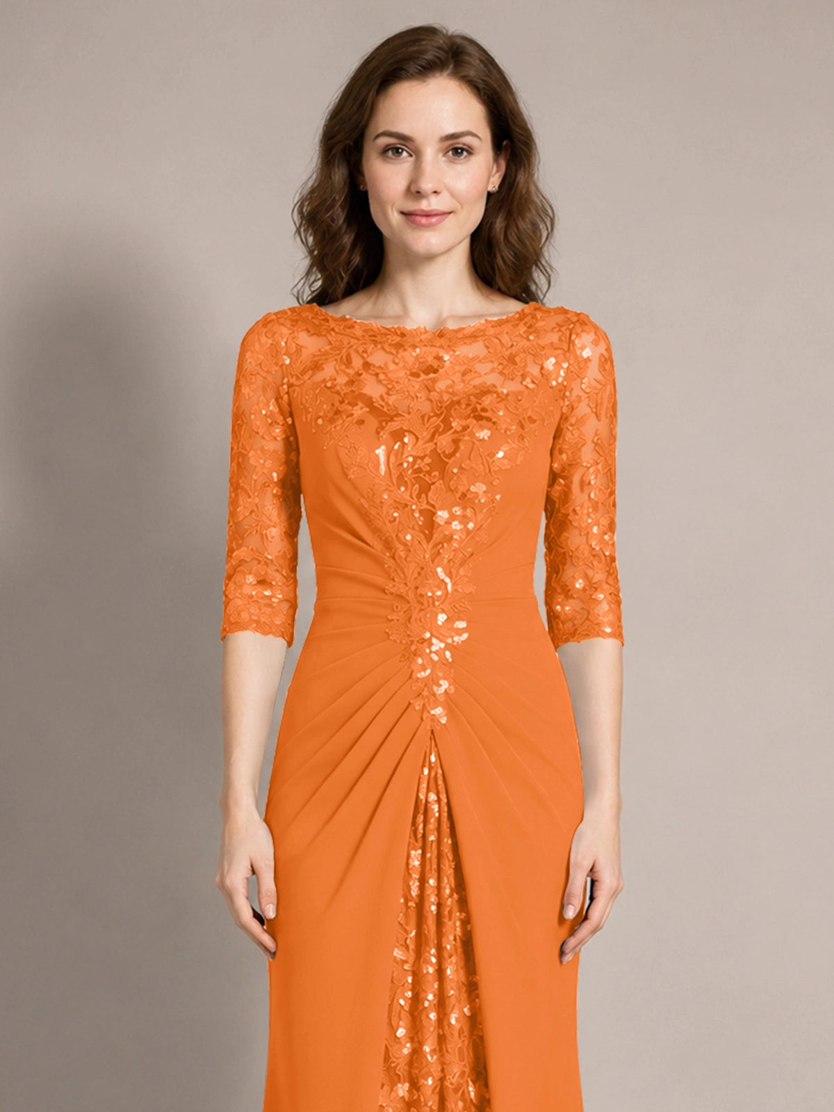 Lace Mother of the Bride Dress with Applique 