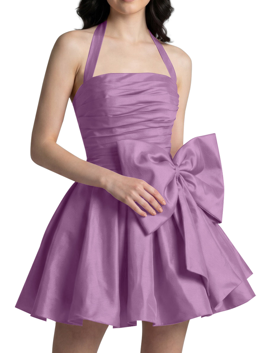 Halter Oversized Bow Mini Dress 