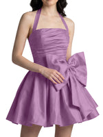Halter Oversized Bow Mini Dress 