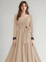 Stretch Satin Mother of the Bride Dress with Crystal