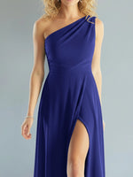 One-Shoulder Bridesmaid Dress with Slit