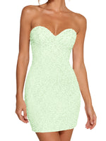 Sparkling Sheath Beading Mini Dress 