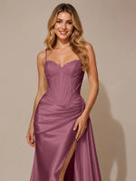 Silk-like Prom Dress with Appliques