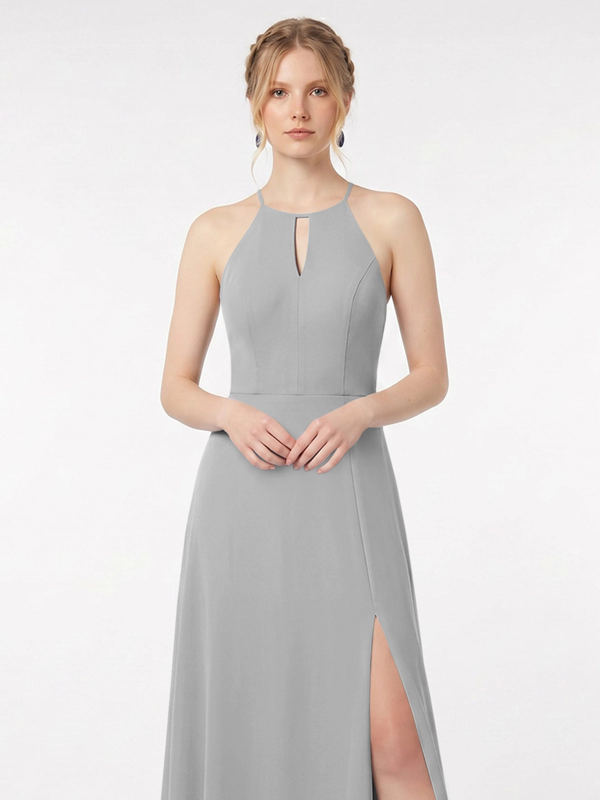 Chiffon Bridesmaid Dress with Halter 