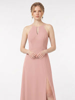 Chiffon Bridesmaid Dress with Halter 
