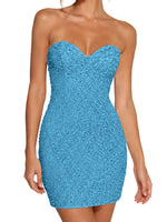 Sparkling Sheath Beading Mini Dress 
