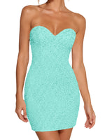 Sparkling Sheath Beading Mini Dress 