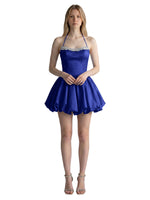 Beading Bubble Hem Mini Dress 