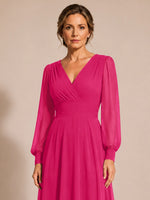 Chiffon Mother of the Bride Dress with Long Sleeves 