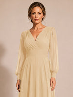 Chiffon Mother of the Bride Dress with Long Sleeves 