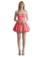 Beading Bubble Hem Mini Dress 