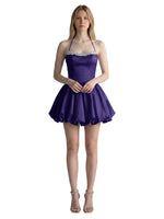 Beading Bubble Hem Mini Dress 