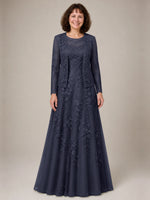 A-line Mother of the Bride Dress with Lace 