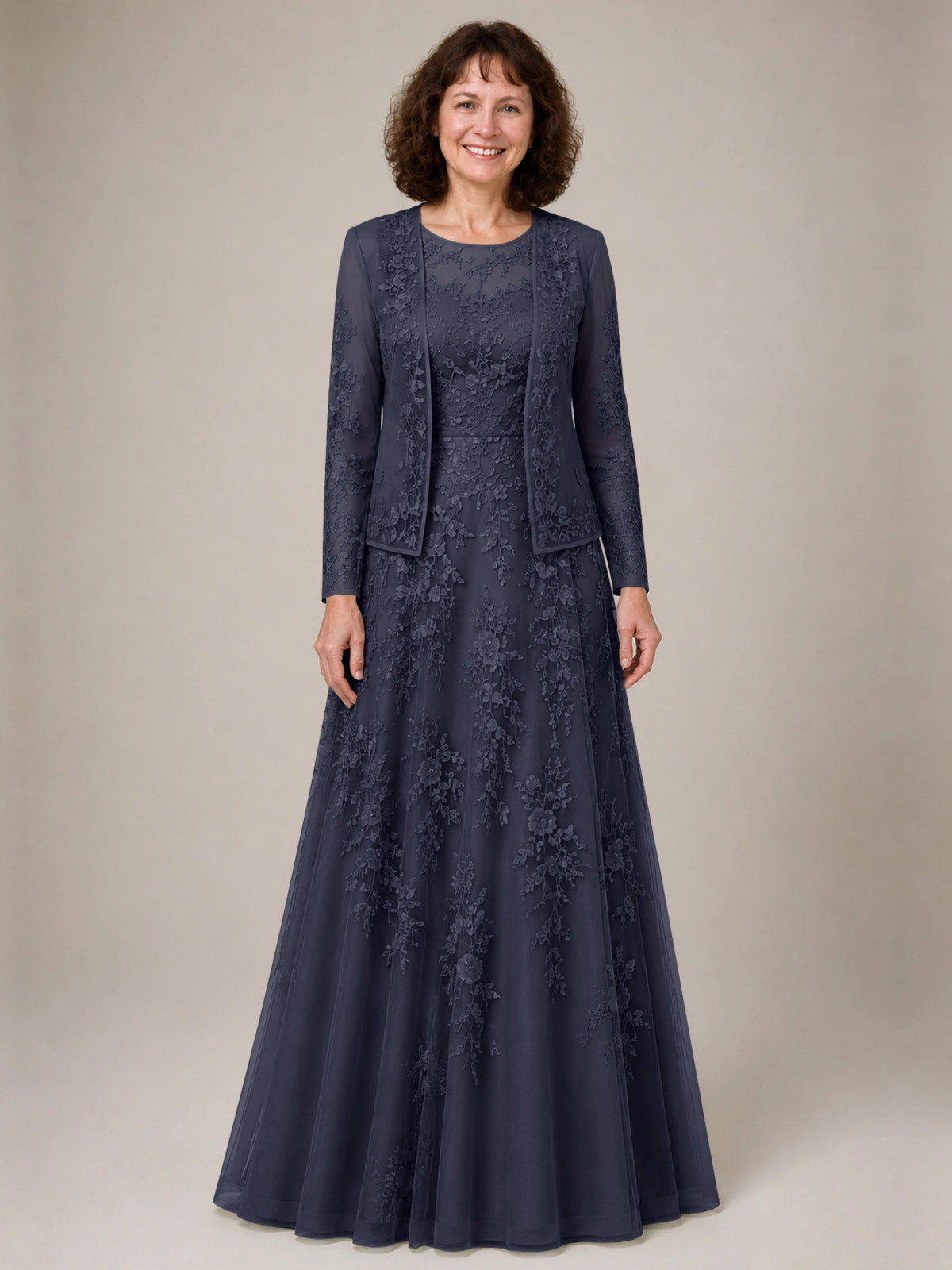 A-line Mother of the Bride Dress with Lace 