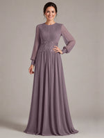 Chiffon Mother of the Bride Dress with Jewel Neckline 