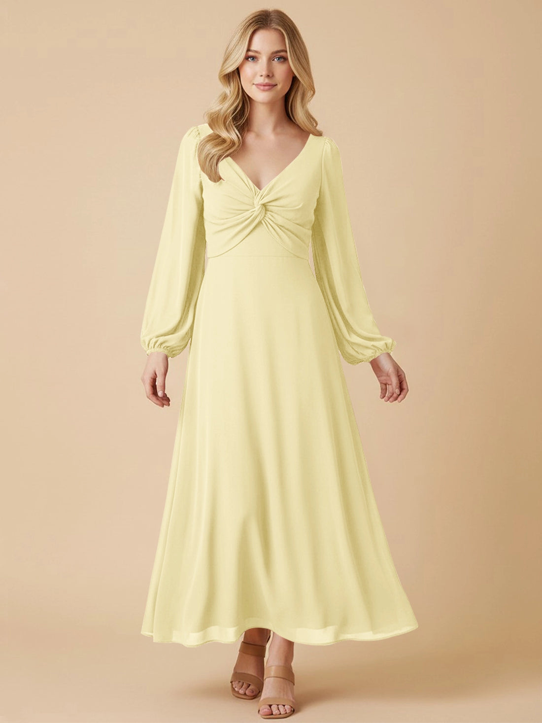 A-line Bridesmaid Dress with Long Sleeves 