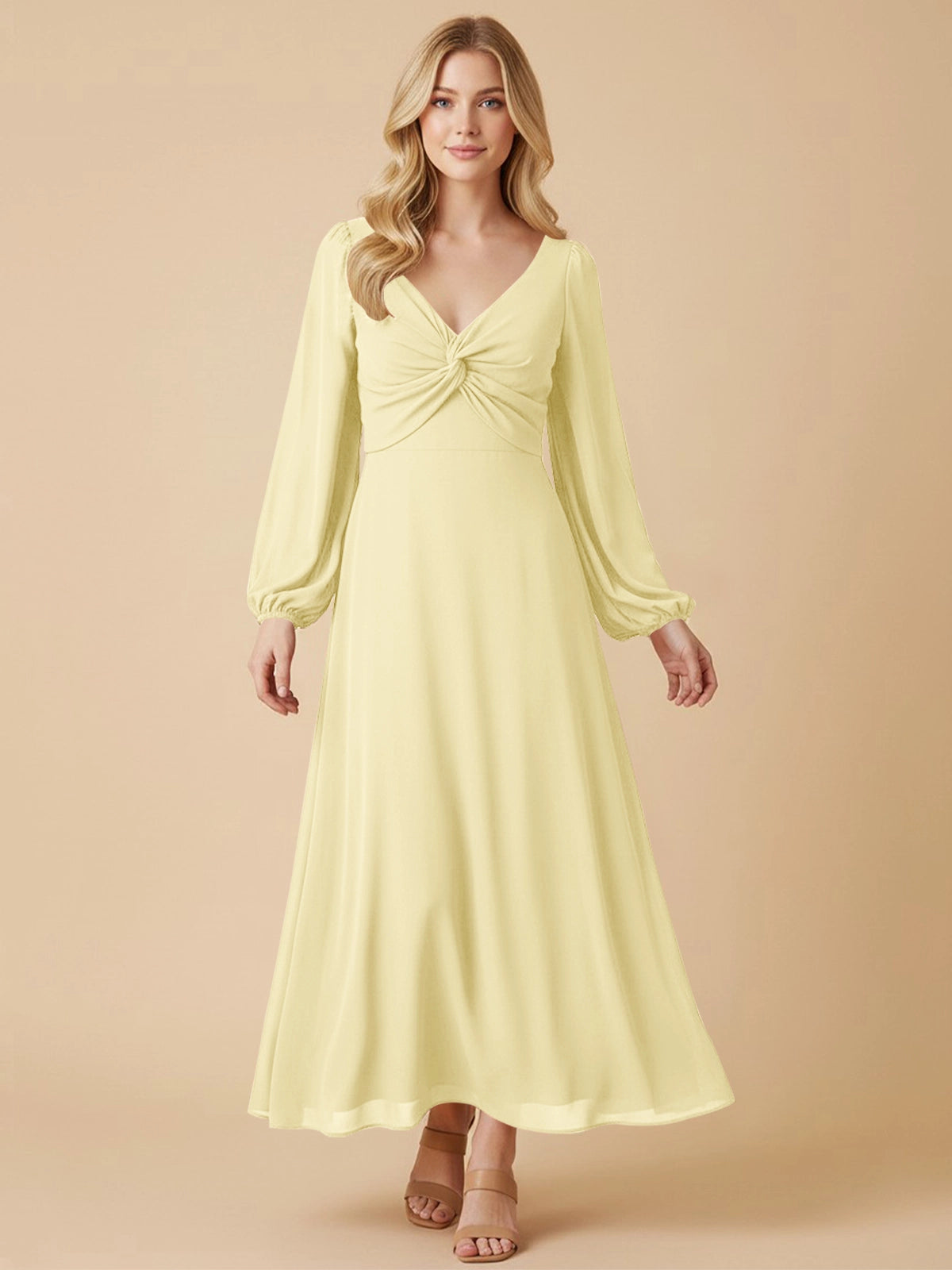 A-line Bridesmaid Dress with Long Sleeves 