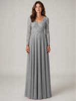 A-line Mother of the Bride Dress with Appliques