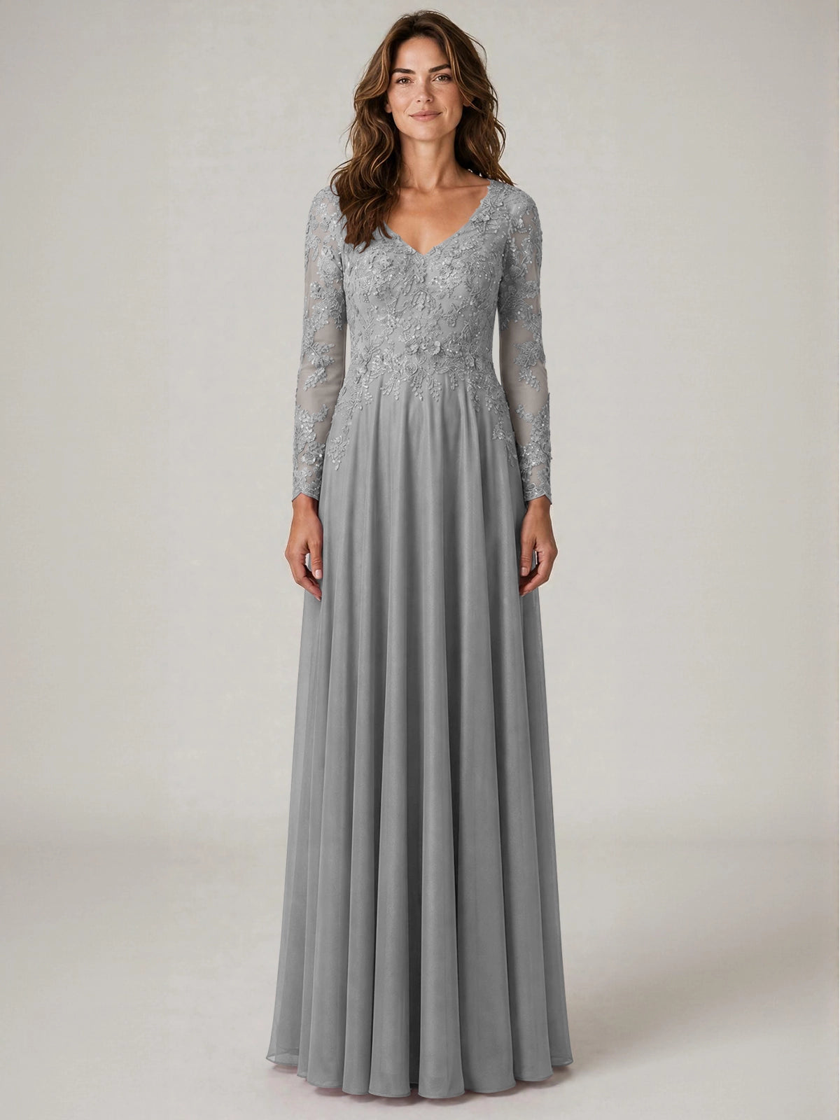 A-line Mother of the Bride Dress with Appliques