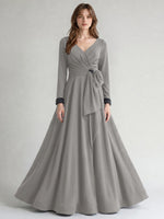 Stretch Satin Mother of the Bride Dress with Crystal