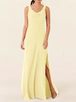 Chiffon Bridesmaid Dress with Slit 