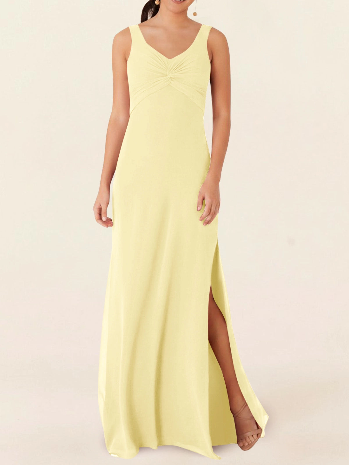 Chiffon Bridesmaid Dress with Slit 