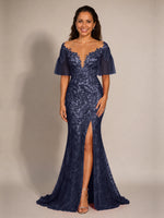 Mermaid Mother of the Bride Dress with V-neck 