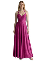 Halter Beaded Prom Dress 