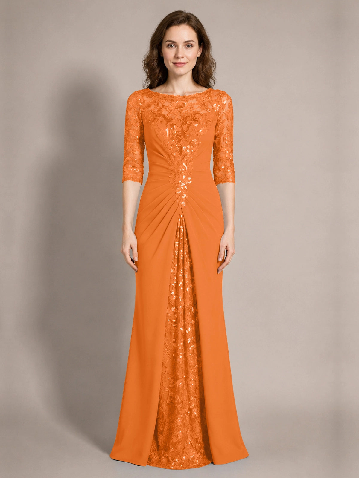 Lace Mother of the Bride Dress with Applique 