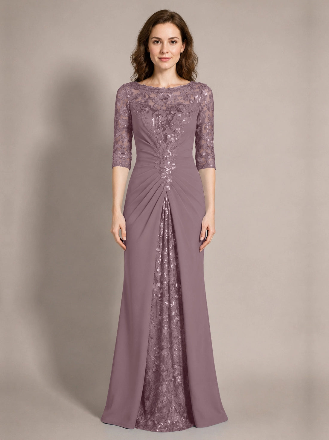 Lace Mother of the Bride Dress with Applique 
